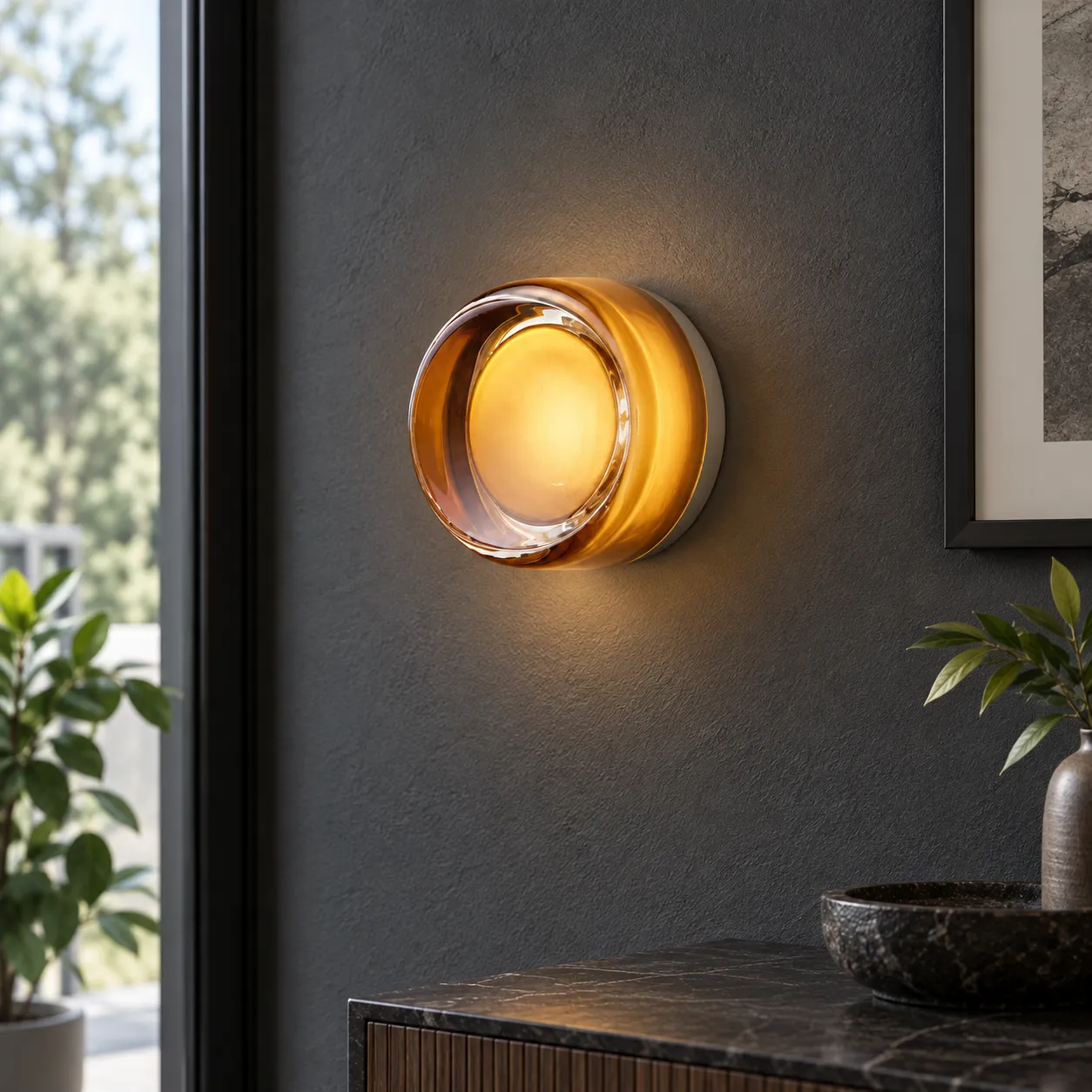 Amber Glass Sconce — photograph 2